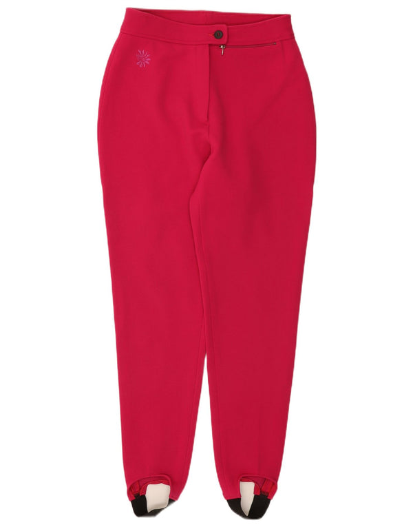 Calça corta-vento feminina vintage de cintura alta com estribo W26 L30 rosa