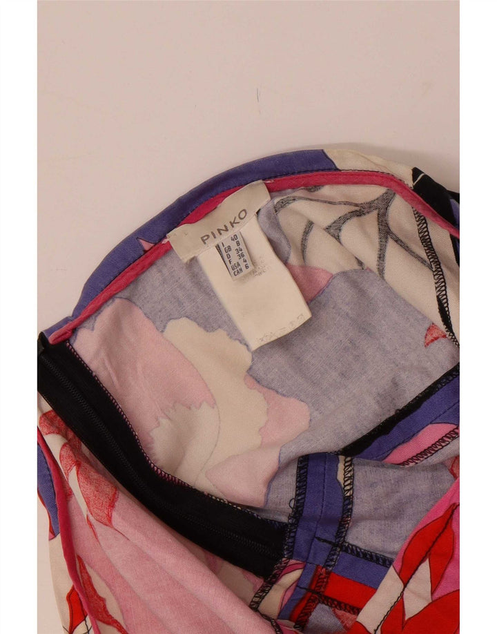 Mini saia feminina Pinko UK 8 pequena W30 floral multicolorida