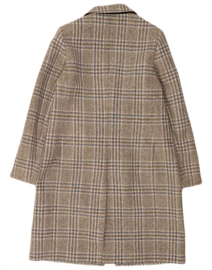 Sobretudo feminino Hobbs UK 16 grande acrílico xadrez cinza