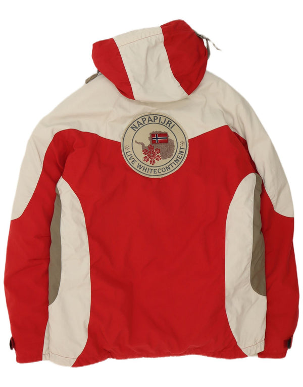 Napapijri Mens Geographic Graphic Ski Jacket UK 42 XL Red Colourblock