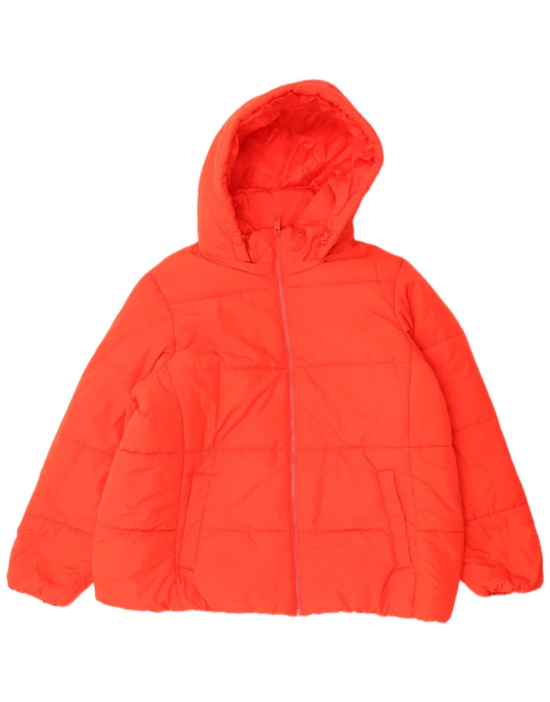 Jaqueta feminina acolchoada com capuz Marks & Spencer UK 22 3XL poliéster vermelho