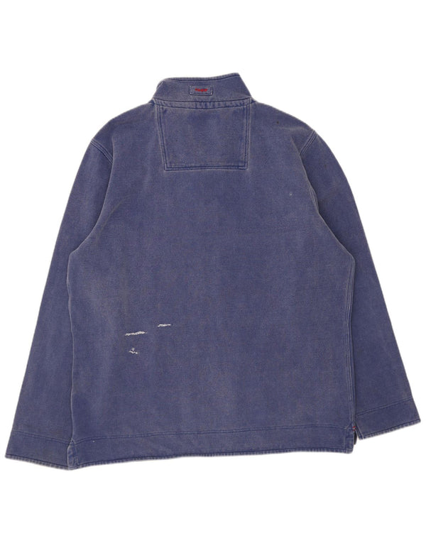 Crew Clothing Mens Zip Neck Moletom Jumper 3XL Azul Marinho Algodão