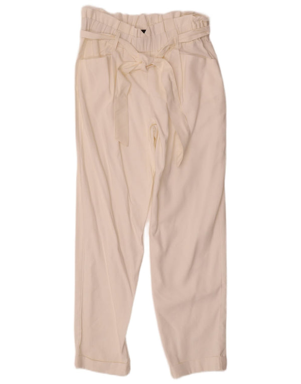Zara Calça feminina casual Trafaluc cintura alta médio W28 L27 branco