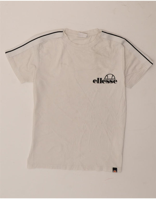 Ellesse Camiseta masculina gráfica Top XS branco algodão colorblock