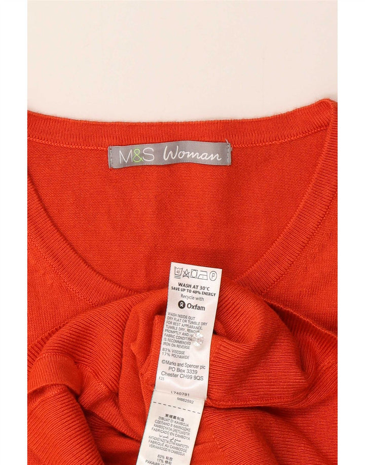 Suéter cardigã feminino Marks & Spencer UK 14 viscose laranja médio