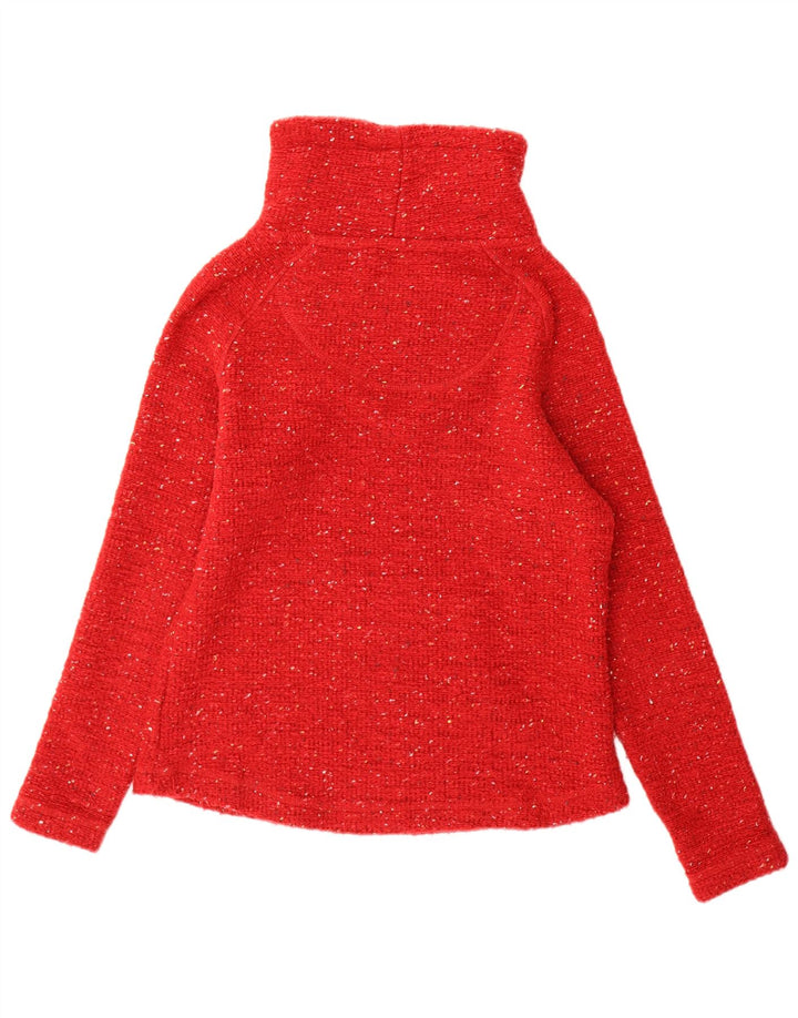 Suéter feminino Weird Fish com gola tartaruga, Reino Unido 10, pequeno vermelho manchado