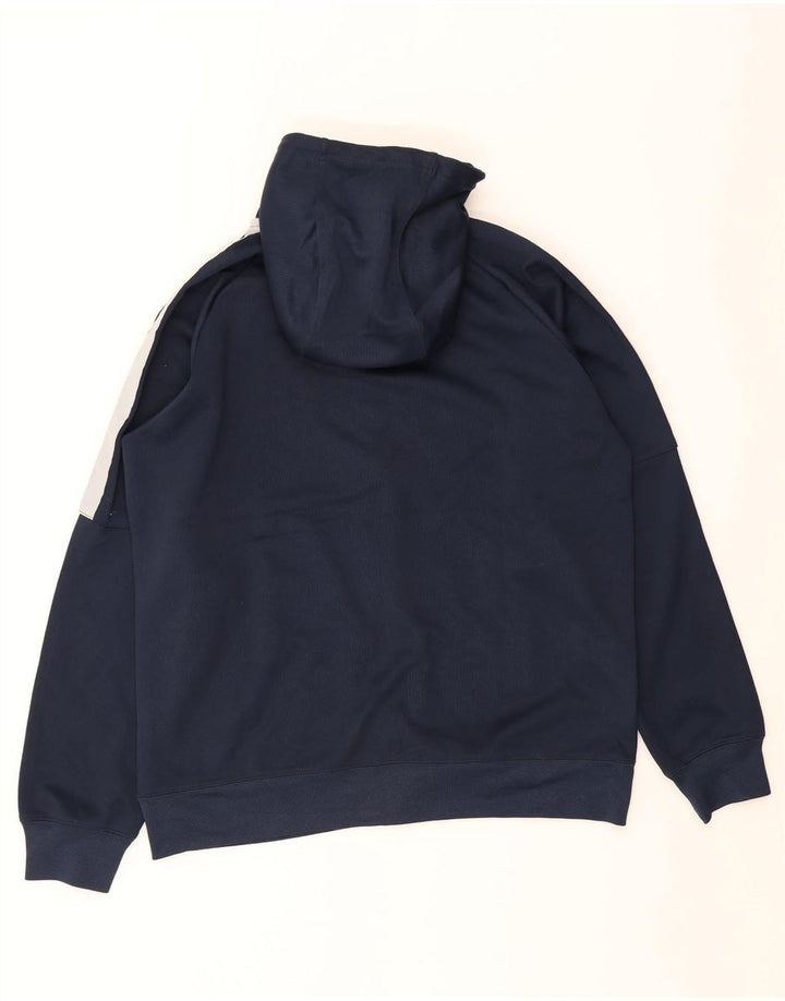 Suéter Nike masculino com capuz e zíper grande azul marinho poliéster colorido