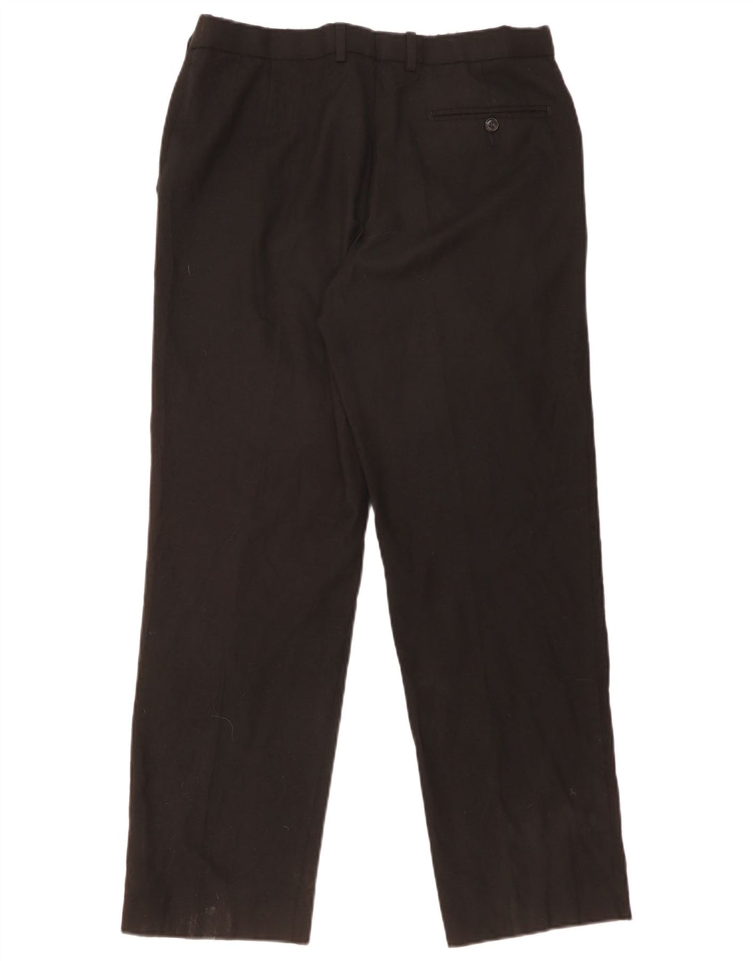 Calça masculina de ajuste regular MARKS & SPENCER W34 L31 lã preta