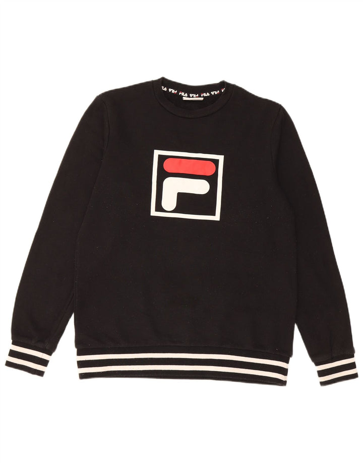 Fila moletom gráfico masculino jumper XS algodão listrado preto