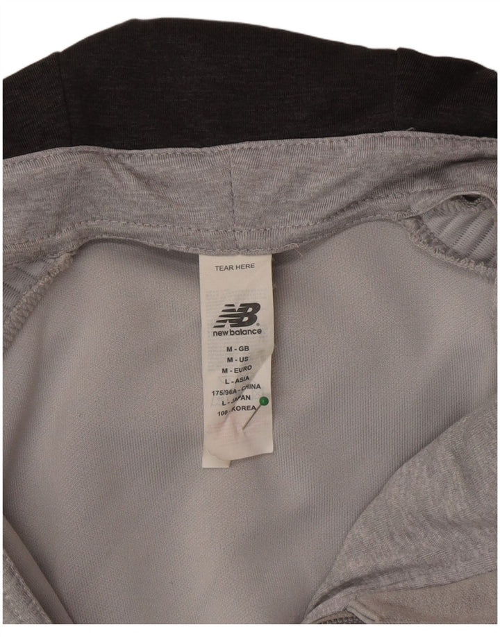 Suéter masculino New Balance Liverpool Graphic Zip com capuz cinza médio poliéster