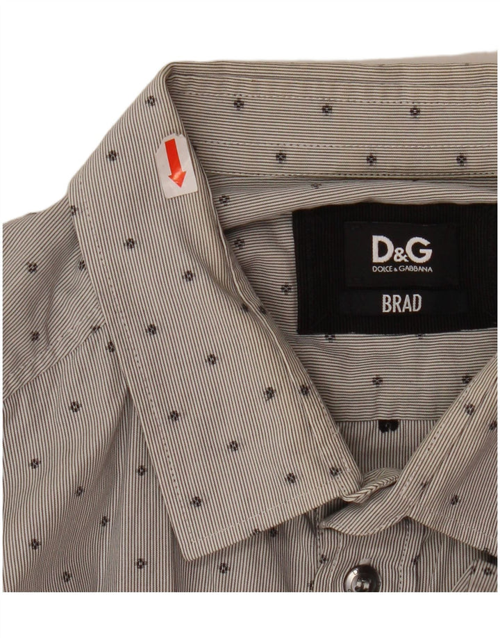 DOLCE & GABBANA Camisa masculina BRAD algodão manchado cinza médio