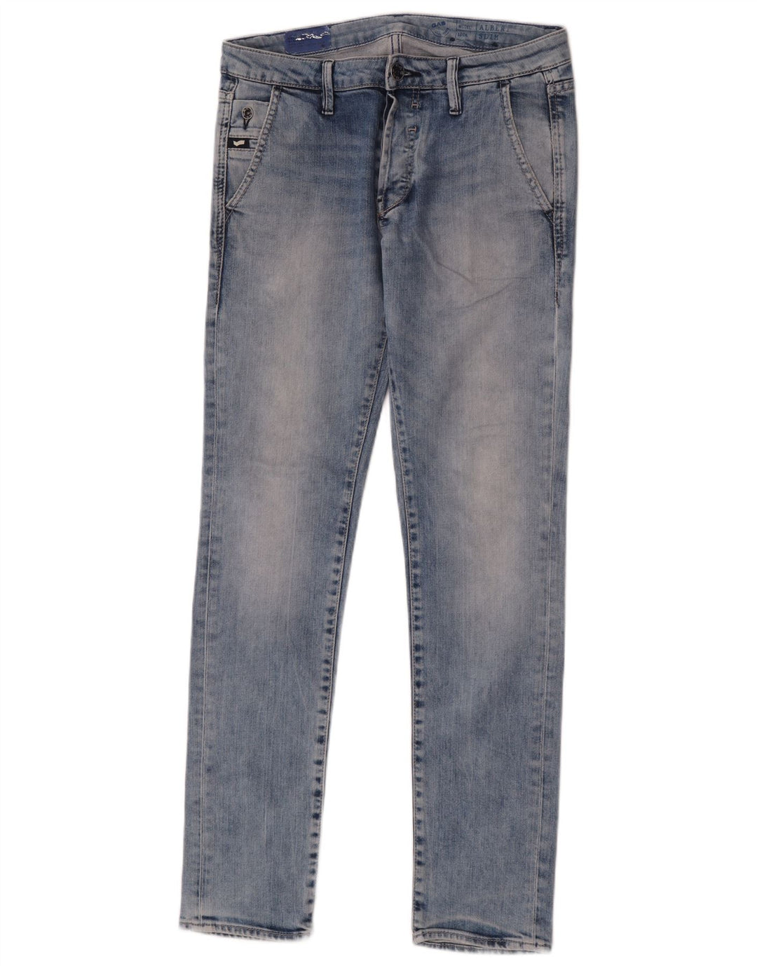 Gas Mens Slim Jeans W30 L32 Azul Algodão