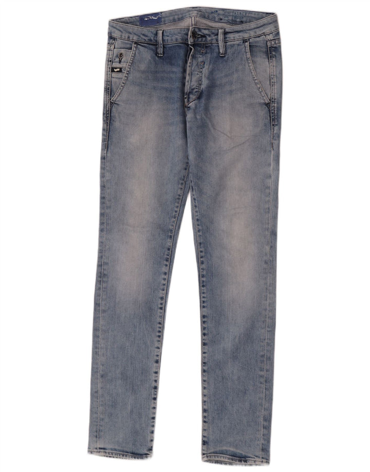 Gas Mens Slim Jeans W30 L32 Azul Algodão