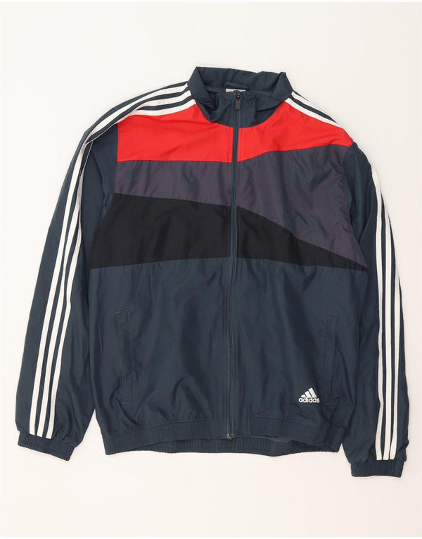 ADIDAS Mens Tracksuit Top Jacket UK 44/46 Grande Azul Marinho Colourblock