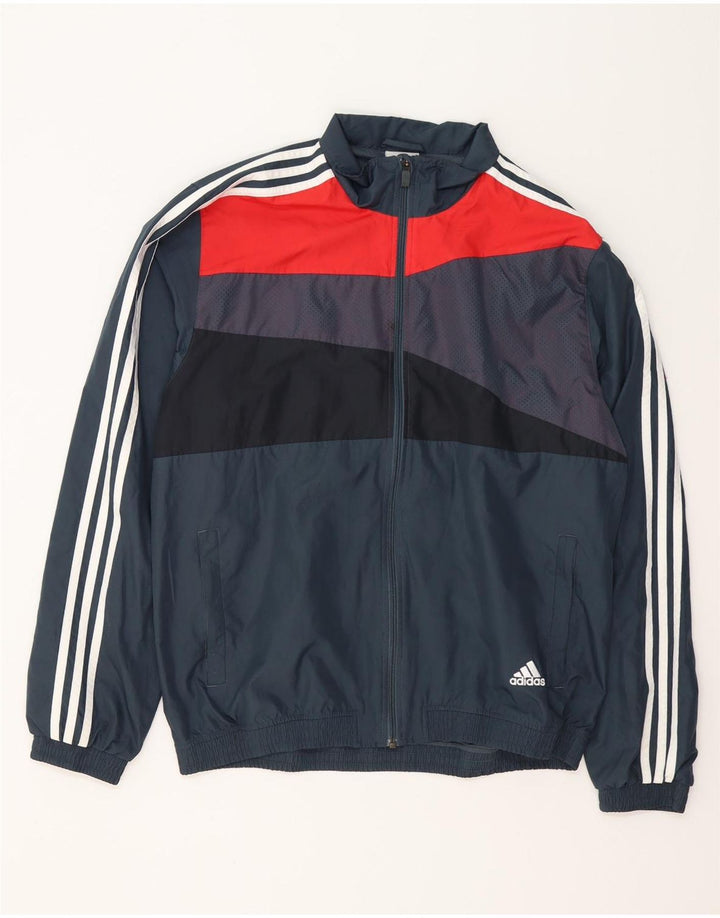 ADIDAS Mens Tracksuit Top Jacket UK 44/46 Grande Azul Marinho Colourblock