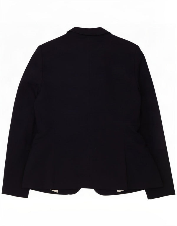 Zara Jaqueta blazer feminina de 1 botão Reino Unido 18 XL Viscose azul marinho