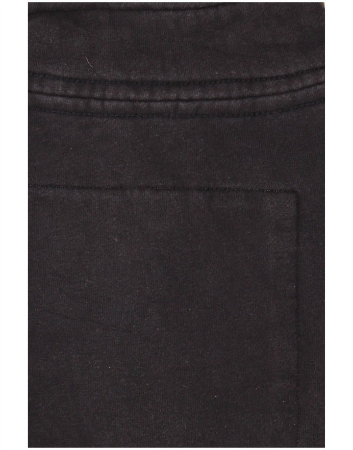 Suéter Superdry masculino com gola redonda e botão grande de algodão preto
