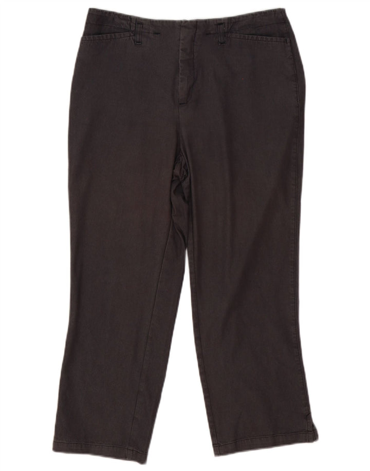 Calça capri reta feminina Stefanel IT 42 médio W29 L22 cinza viscose