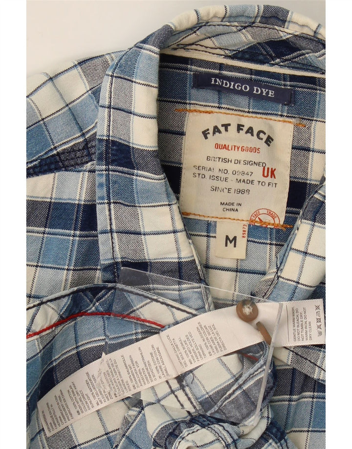 Camisa masculina FAT FACE média azul marinho xadrez algodão