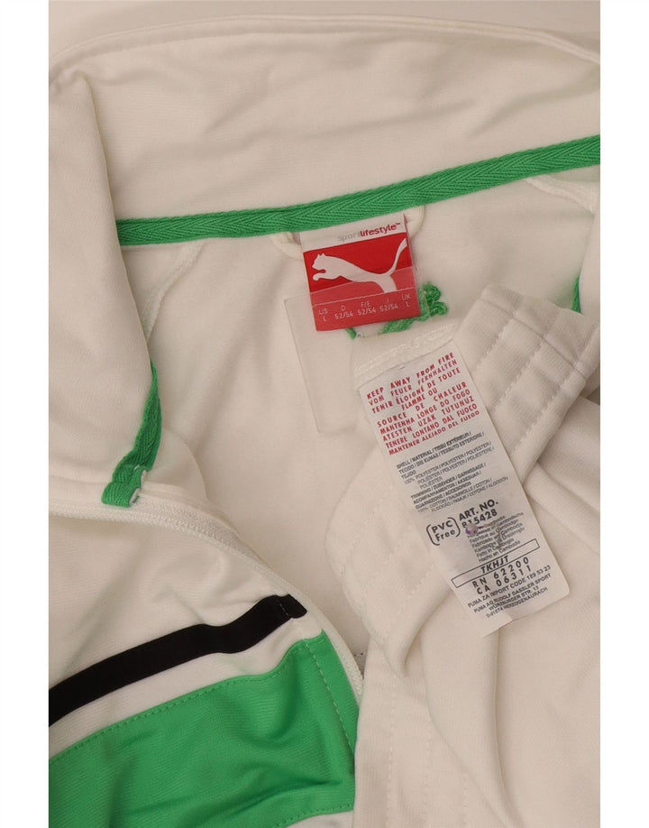 Puma Mens Treino Top Jacket Grande Branco Colorblock Poliéster Esportes