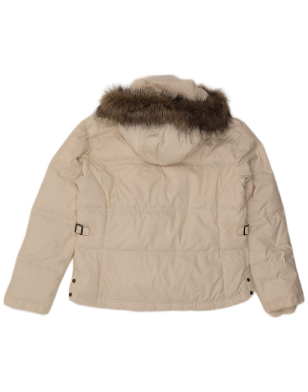 Jaqueta acolchoada com capuz feminina COLUMBIA UK 18 XL poliéster branco