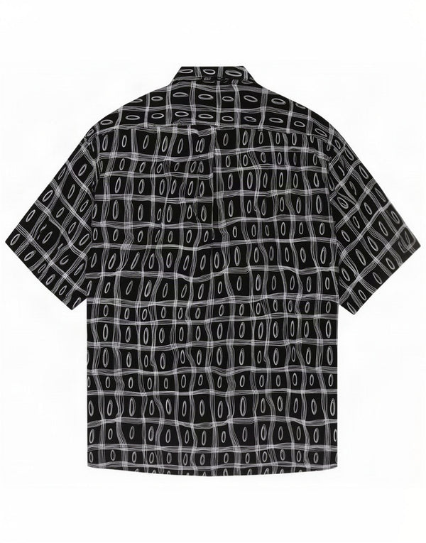 Tipo' S Mens Short Sleeve Shirt Medium Black Geometric Viscose