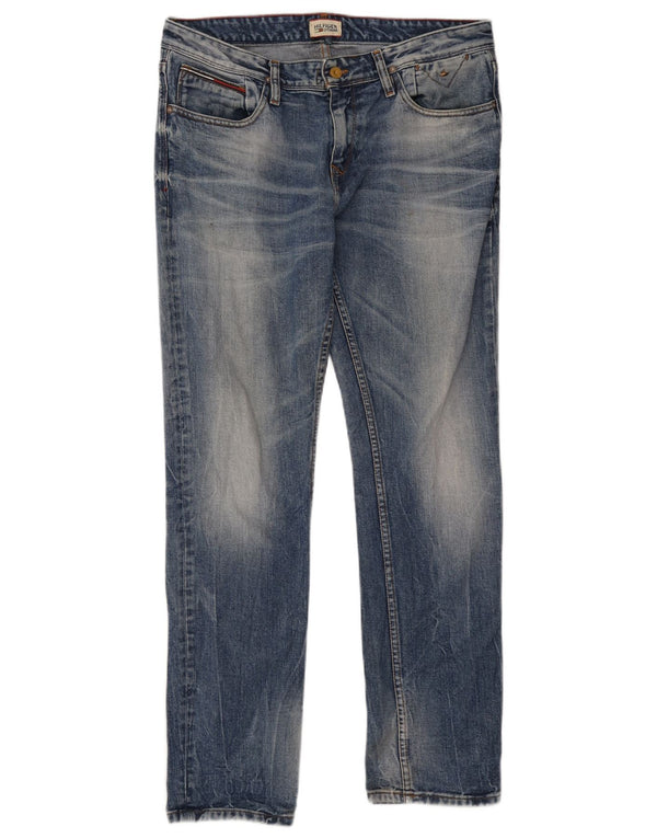 Tommy Hilfiger Masculino Slim Jeans W34 L32 Azul Algodão