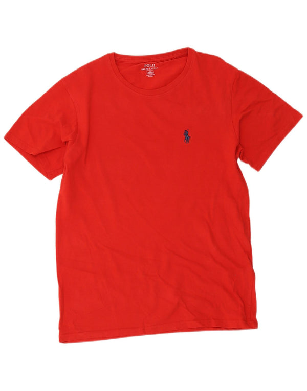 Polo Ralph Lauren Mens Custom Fit Camiseta Top Médio Algodão Vermelho