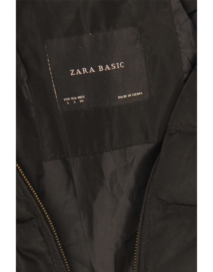 Casaco acolchoado feminino Zara UK 10 pequeno poliéster preto