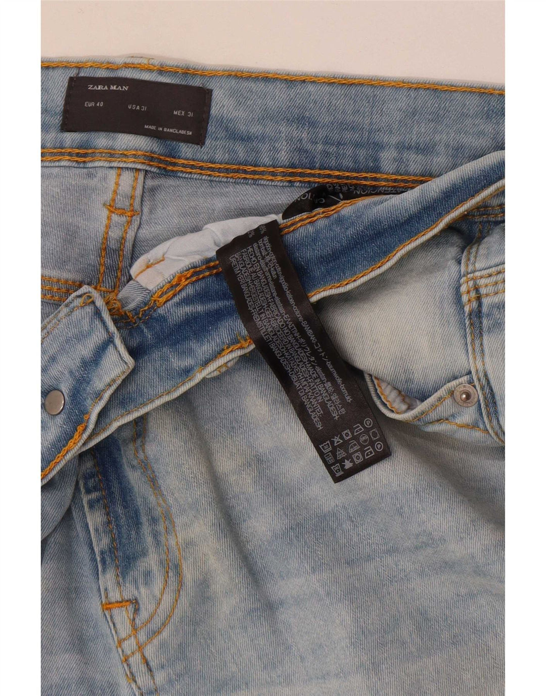 Zara Mens Slim Jeans EU 40 Médio W31 L26 Azul Algodão