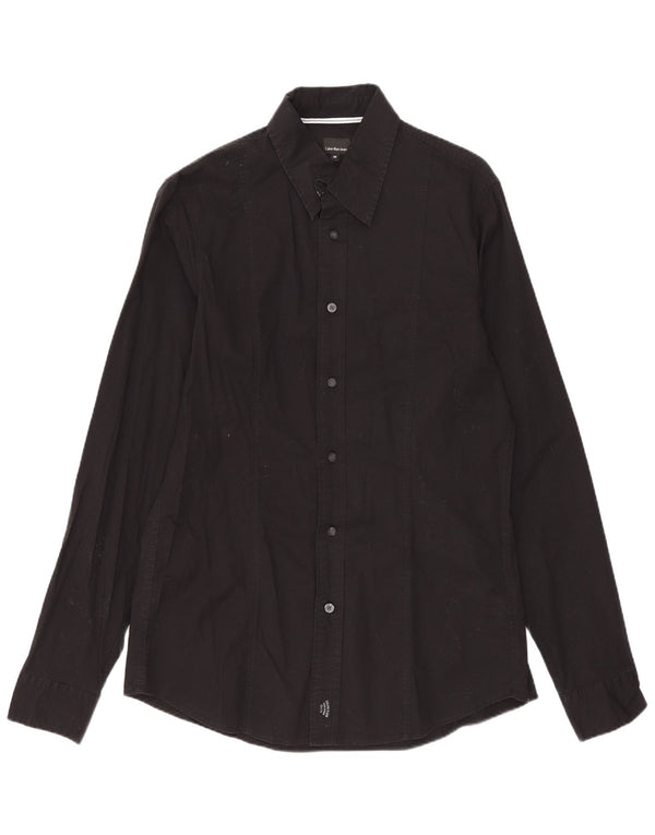 Camisa masculina Calvin Klein Jeans média preta de algodão