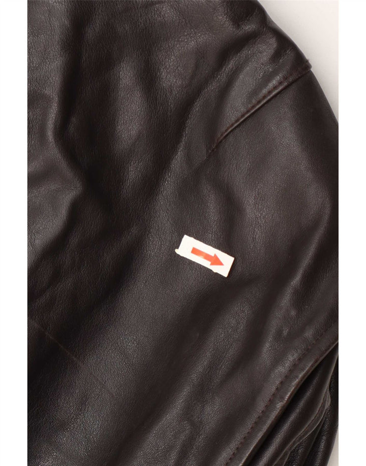 Jaqueta de couro masculina vintage IT 52 XL marrom