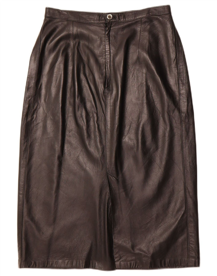 Saia feminina de couro VINTAGE W26 pequena preta