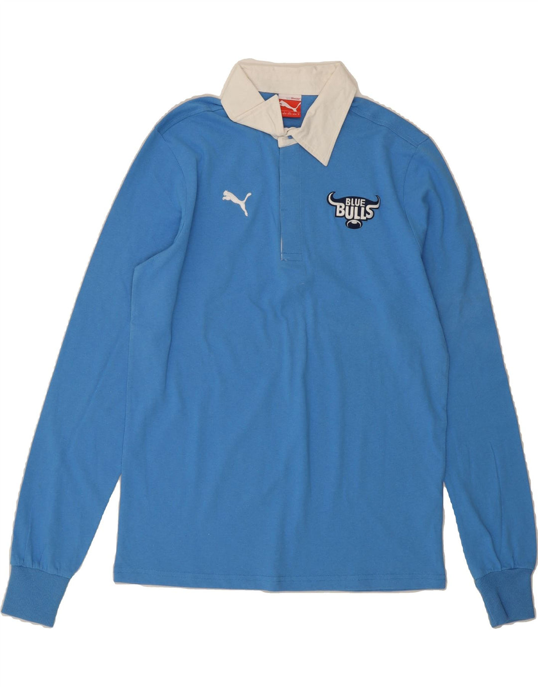 PUMA Mens Long Sleeve Polo Shirt Medium Blue Cotton Vintage Puma and Second-Hand Puma from Messina Hembry 