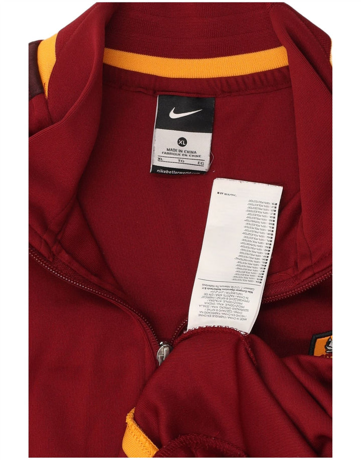NIKE Mens As Roma Tracksuit Top Jacket XL Vermelho Colourblock Poliéster