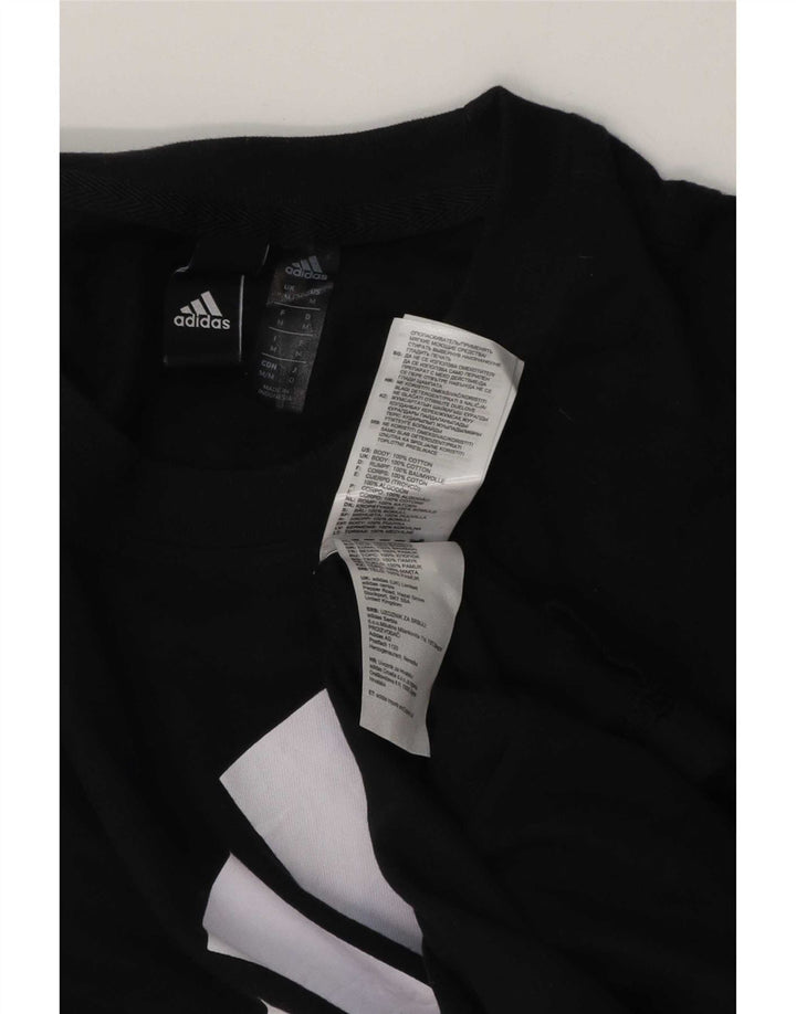 Adidas Mens Graphic T-Shirt Top Médio Algodão Preto