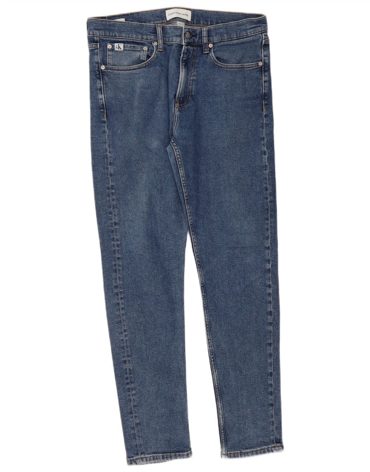Calvin Klein Masculino Slim Jeans W33 L32 Azul Algodão