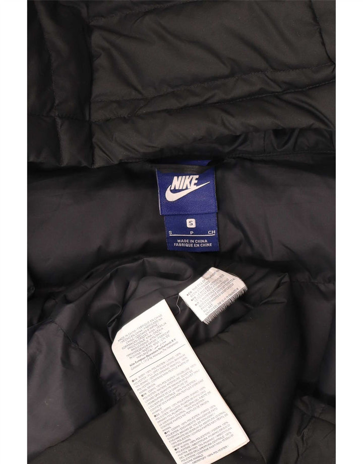 Jaqueta acolchoada com capuz feminina Nike UK 10 pequena poliéster preta