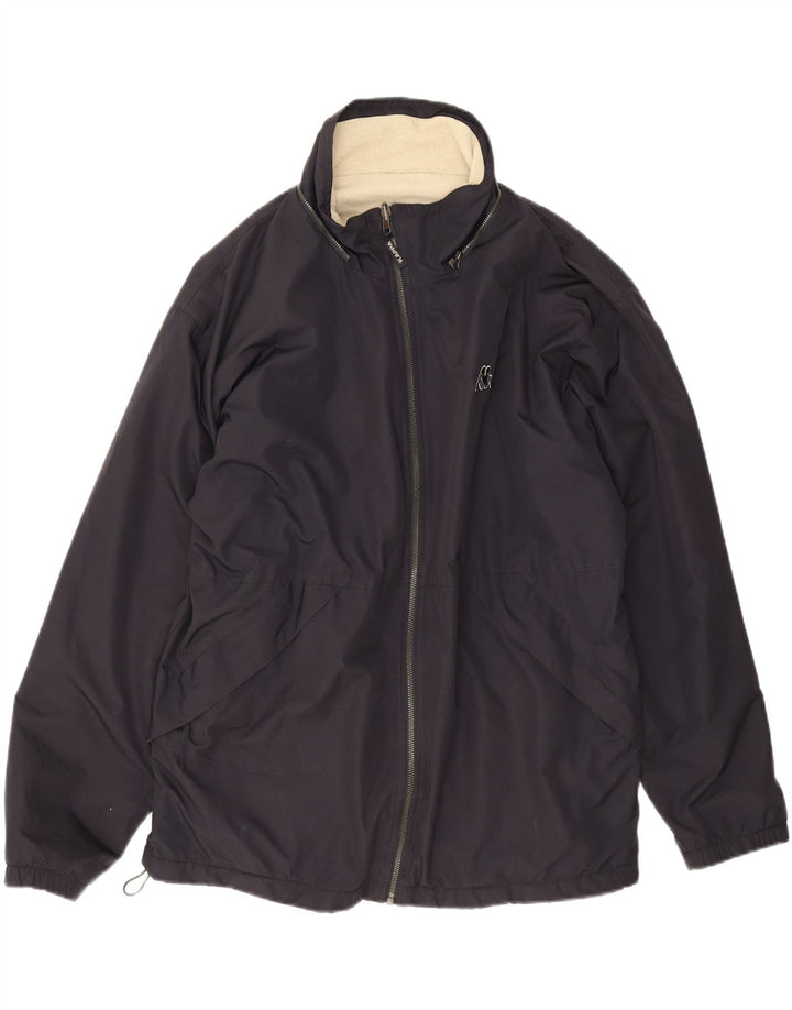 Jaqueta corta-vento masculina Kappa UK 40 grande poliéster azul marinho