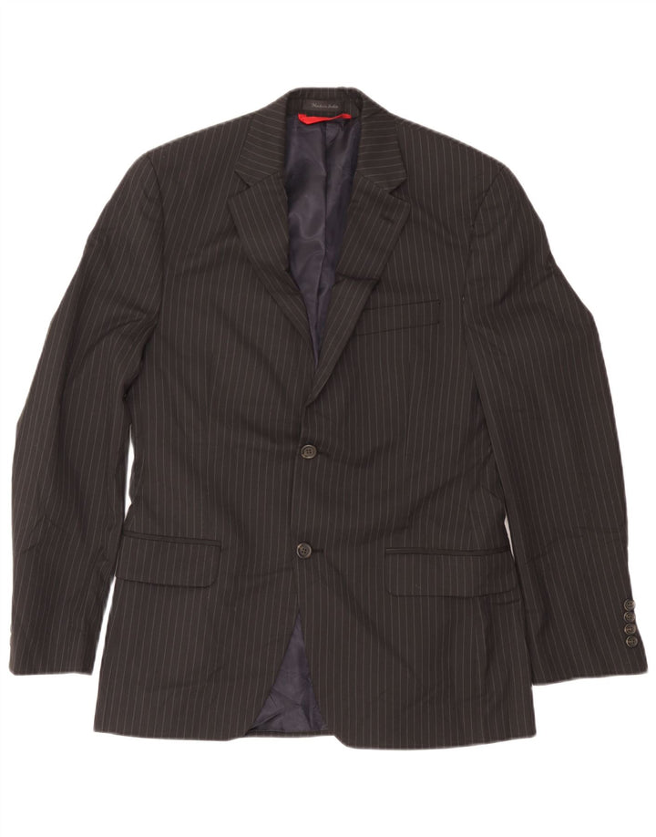 Jaqueta blazer masculina Chaps com 2 botões Slim Fit Reino Unido 40 listra preta grande