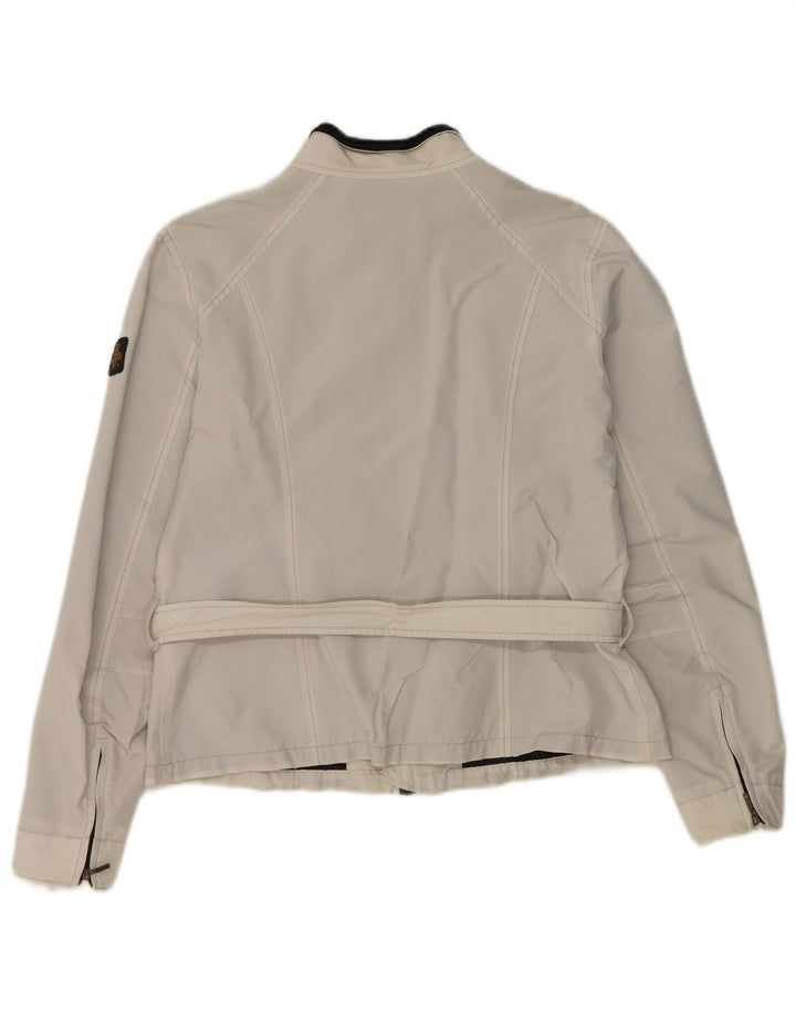 Jaqueta de chuva feminina Refrigiwear UK 14 grande poliamida branca