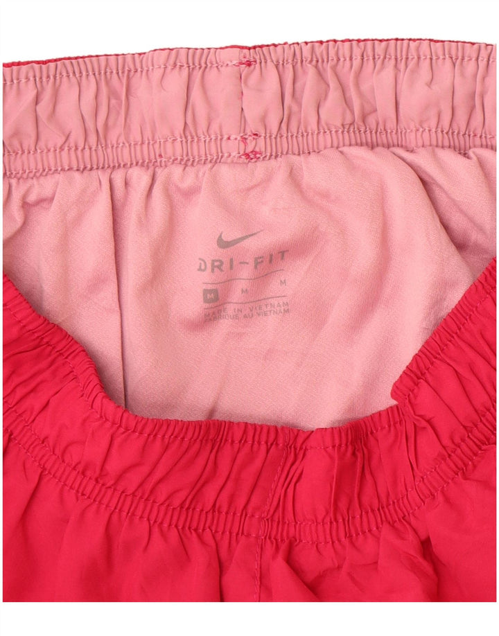 Shorts esportivos femininos Nike Dri Fit UK 12 poliéster colorblock vermelho médio