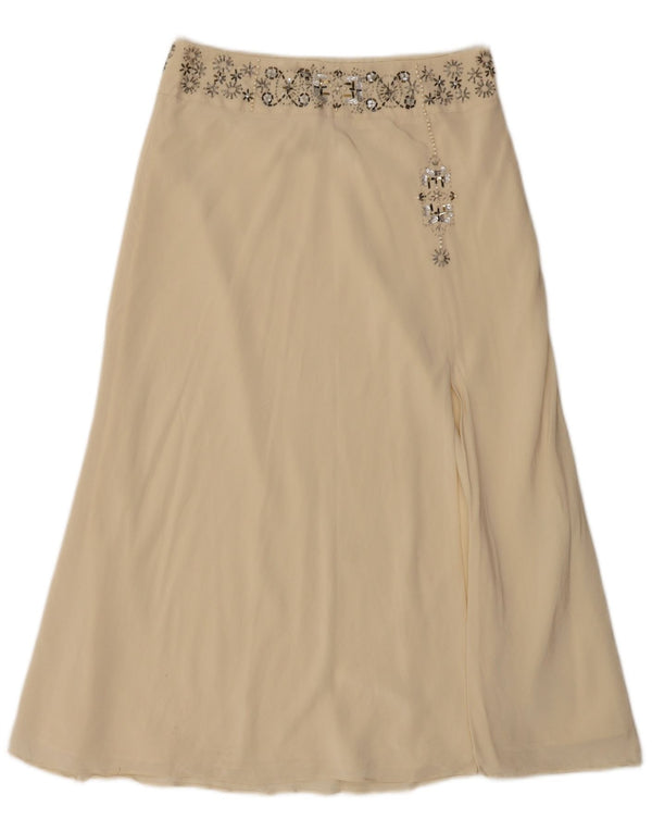 Saia feminina Coast com corte A UK 10 pequena W28 seda bege