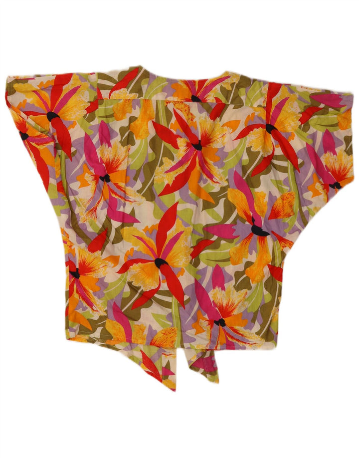 Blusa feminina Prisma manga curta IT 42 média floral multicolorida