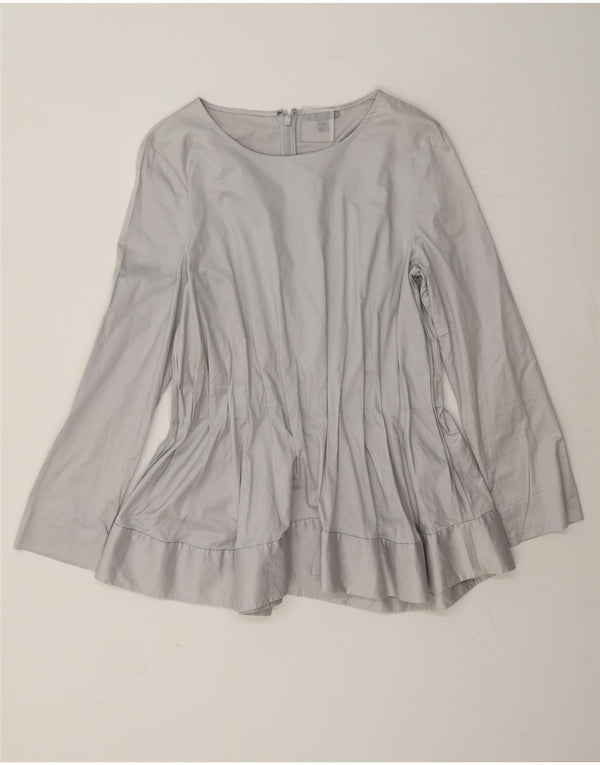 Blusa feminina de manga comprida Cos Top EU 38 algodão cinza médio