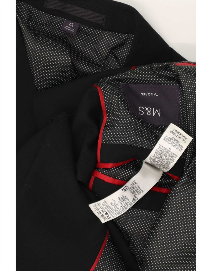 Jaqueta blazer masculina de 2 botões Marks & Spencer tamanho 54 2XL lã preta