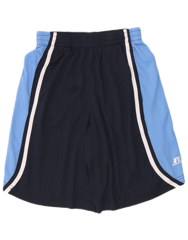 Shorts esportivos RUSSELL ATLÉTICOS para meninos 14-15 anos azul marinho bloco colorido