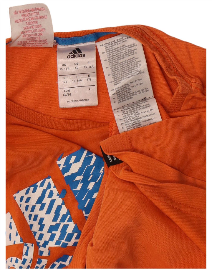 Camiseta Adidas Meninos Graphic 15-16 Anos Laranja Algodão