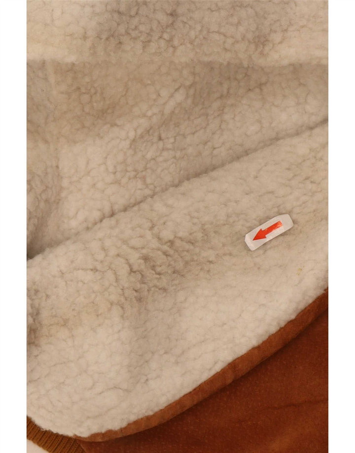 Jaqueta masculina de couro Colombus Loose Fit UK 40 grande bege geométrico