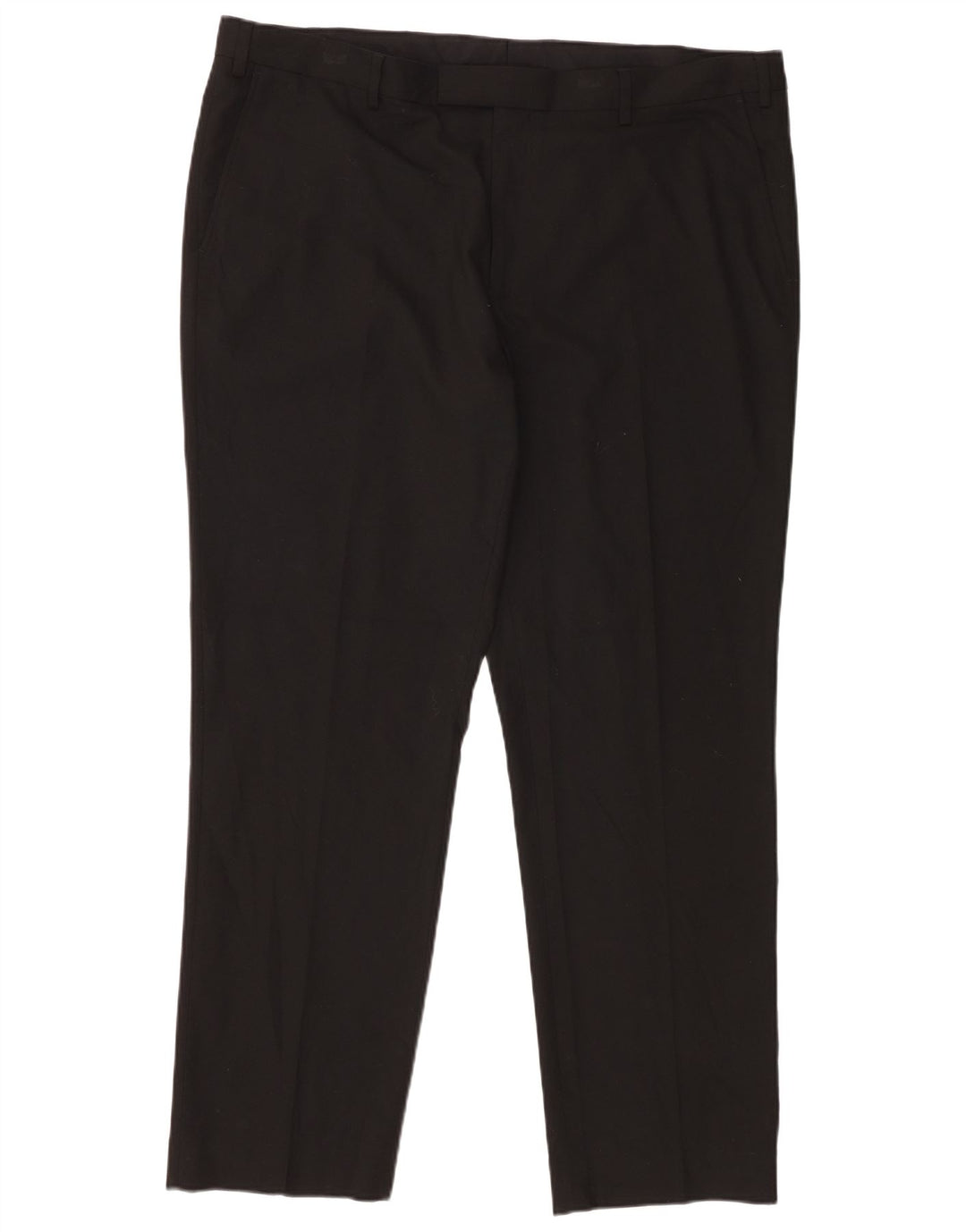 Calça masculina de ajuste regular Marks & Spencer W42 L31 poliéster preto